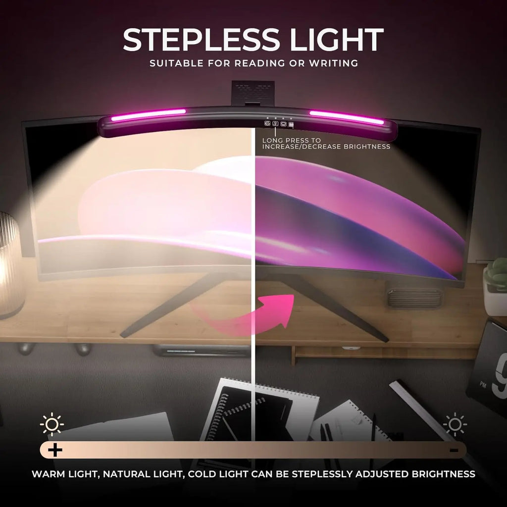 Monitor Light Bar Straight/Curved with RGB Backlight Computer Screen Lamp Eye Caring Touch Atmosphere Lights For Gaming Room