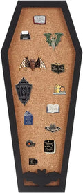 Coffin Bat Pin Board Cork Board 11.2x4.7inch Bulletin Display Board Wall Mounted Cork Board with Black Frame for Brooch Pin