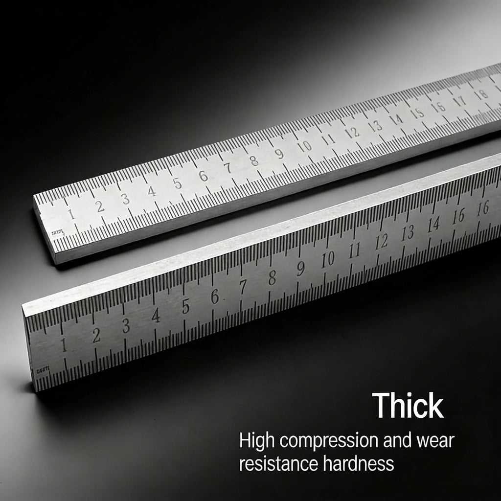 Engineered for Emergencies: 50cm Stainless Steel Ruler with Hardened Tip for Measurement & Window-Breaking