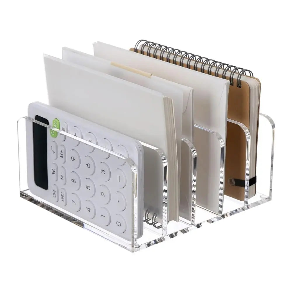 Vertical File Organizer Letter Holder File Sorter Desktop Organizer Acrylic Transparent Mail Organizer Office Supplies