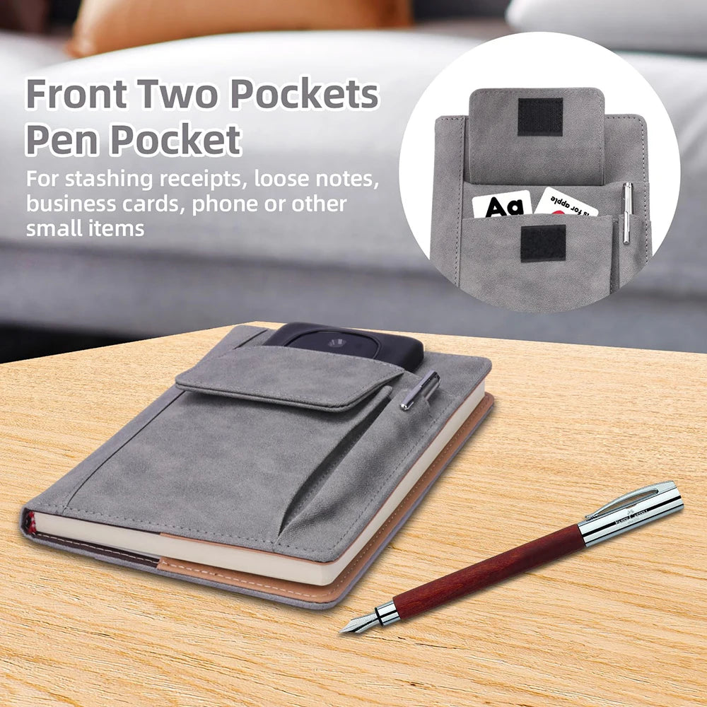 1pc Refillable Leather Journal Notebook A5 Hardcover 200 Pages Thick Paper Notebooks Cover for Students Notebook Stationery