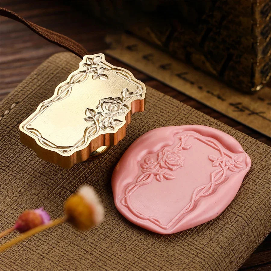 Wax Seal Stamp Head Photo Frame Vintage Hold Photos Sealing Stamp Head DIY Cards Envelopes Wedding Invitations Scrapbooking