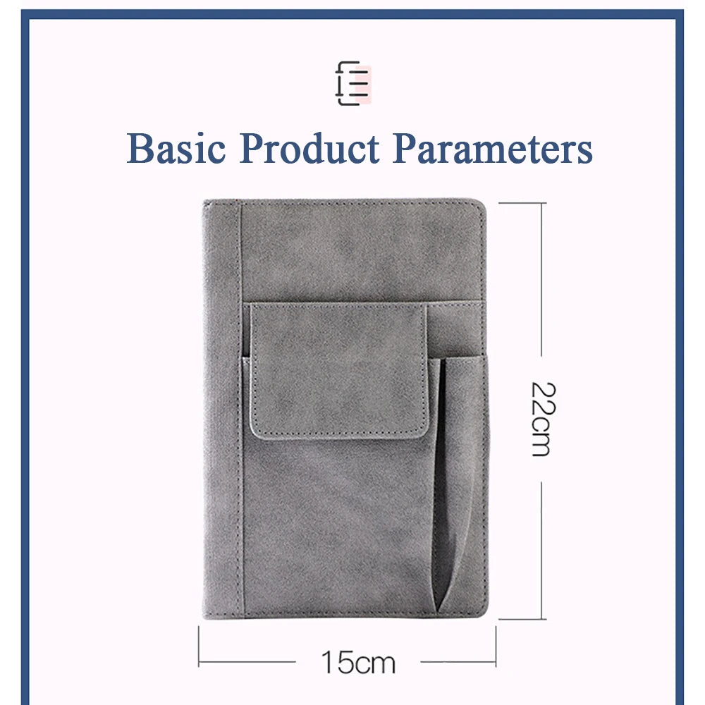1pc Refillable Leather Journal Notebook A5 Hardcover 200 Pages Thick Paper Notebooks Cover for Students Notebook Stationery