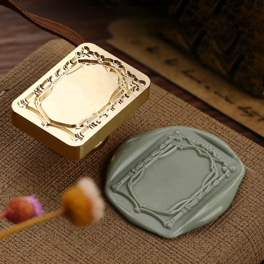 Wax Seal Stamp Head Photo Frame Vintage Hold Photos Sealing Stamp Head DIY Cards Envelopes Wedding Invitations Scrapbooking