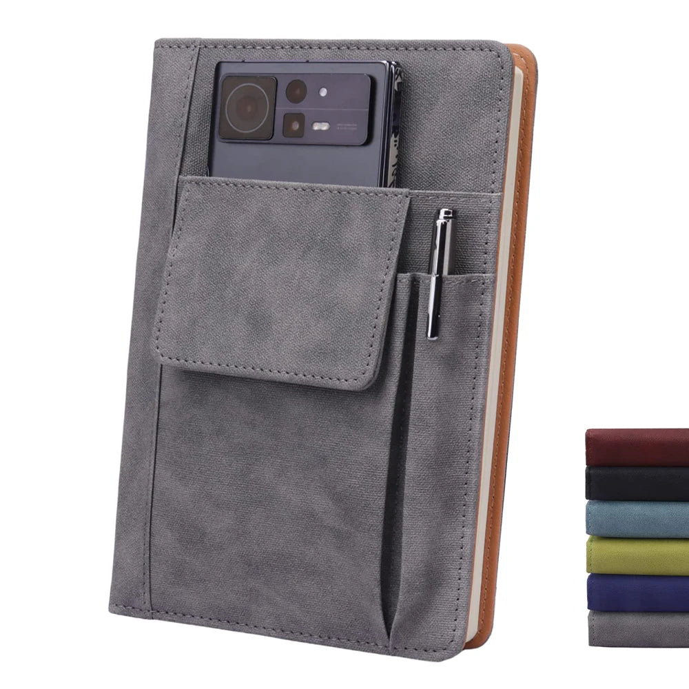 1pc Refillable Leather Journal Notebook A5 Hardcover 200 Pages Thick Paper Notebooks Cover for Students Notebook Stationery