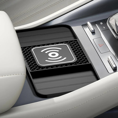 15W Fast Wireless Charging Pad , Non-Slip Rubber Mat for Car Storage, Lightweight USB-Powered Charger Compatible with Phone