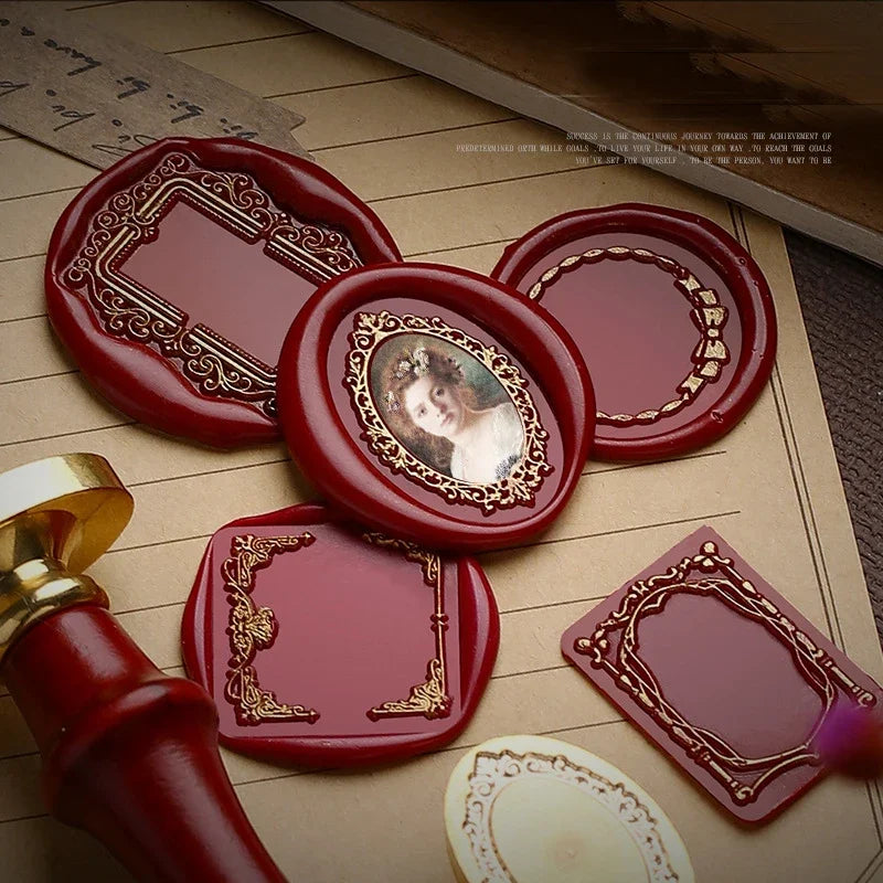 Wax Seal Stamp Head Photo Frame Vintage Hold Photos Sealing Stamp Head DIY Cards Envelopes Wedding Invitations Scrapbooking