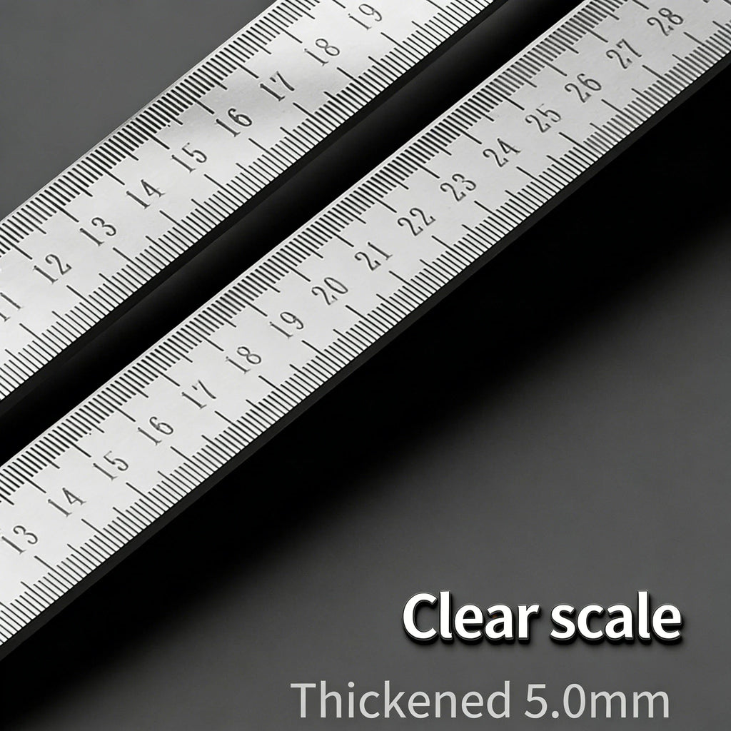 Engineered for Emergencies: 50cm Stainless Steel Ruler with Hardened Tip for Measurement & Window-Breaking