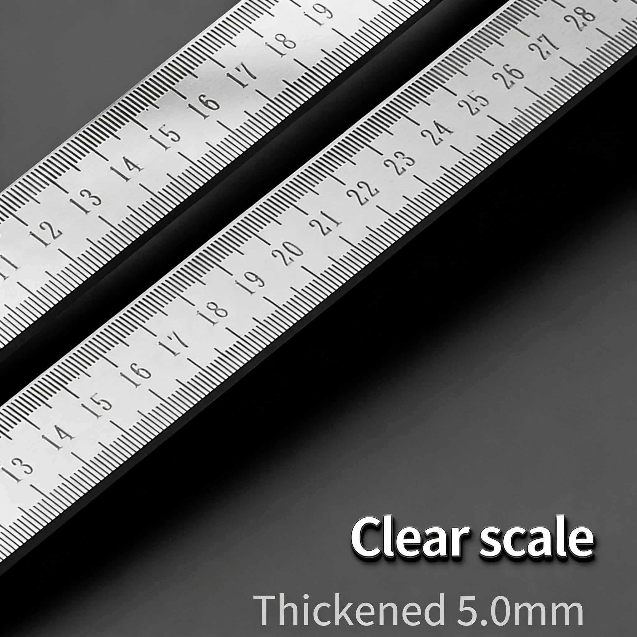 Engineered for Emergencies: 50cm Stainless Steel Ruler with Hardened Tip for Measurement & Window-Breaking
