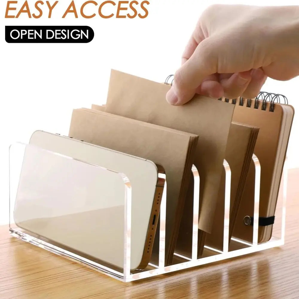Vertical File Organizer Letter Holder File Sorter Desktop Organizer Acrylic Transparent Mail Organizer Office Supplies