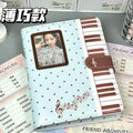 Cute Polka Dot Piano PU Leather Loose Leaf Binder Notebook Detachable Pages Portable Journal for School