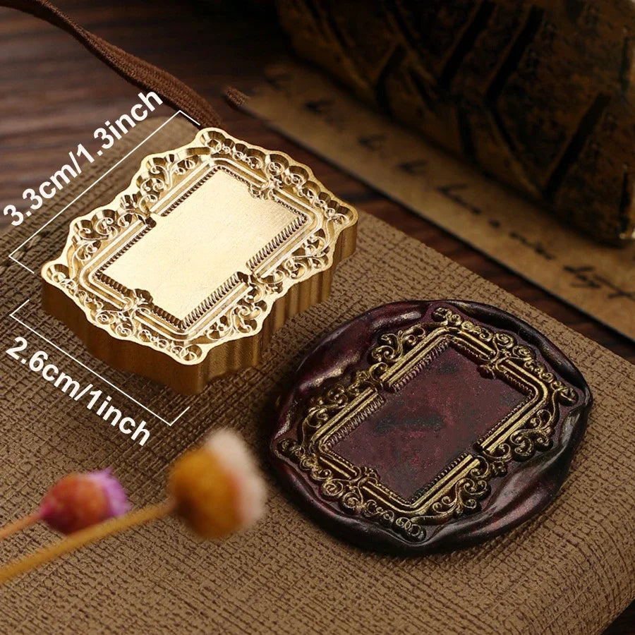 Wax Seal Stamp Head Photo Frame Vintage Hold Photos Sealing Stamp Head DIY Cards Envelopes Wedding Invitations Scrapbooking