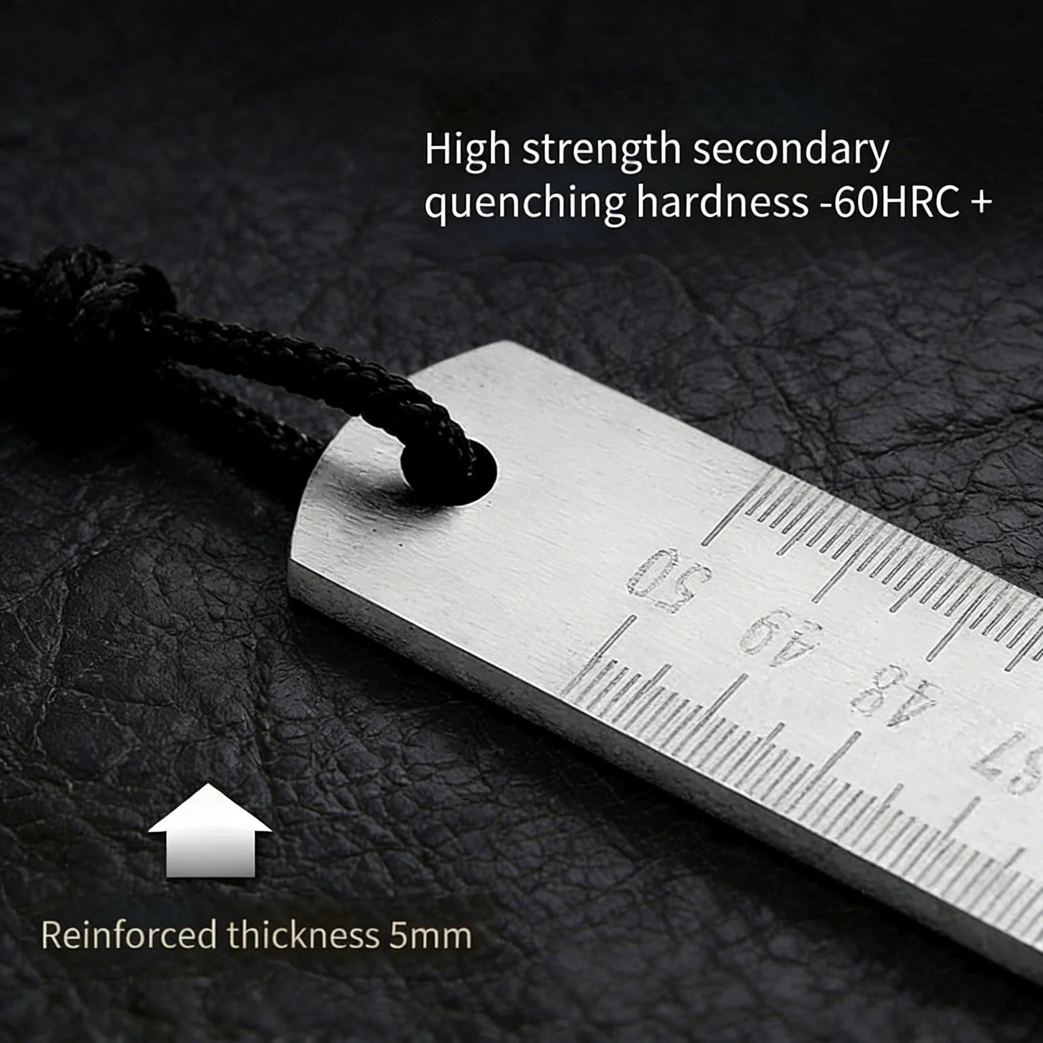Engineered for Emergencies: 50cm Stainless Steel Ruler with Hardened Tip for Measurement & Window-Breaking