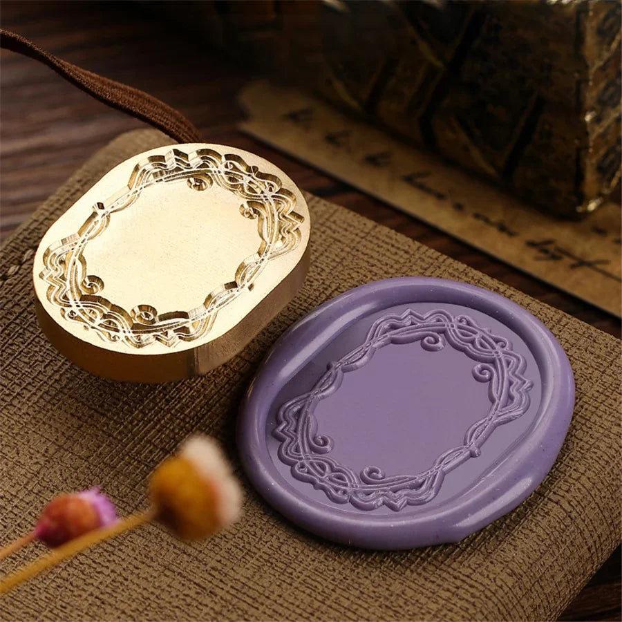 Wax Seal Stamp Head Photo Frame Vintage Hold Photos Sealing Stamp Head DIY Cards Envelopes Wedding Invitations Scrapbooking